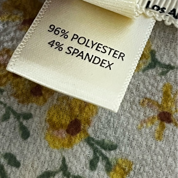 Womens Monteau Dress with Ruffle Sleeves & Waist Tie Floral Yellow Large - Picture 8 of 8